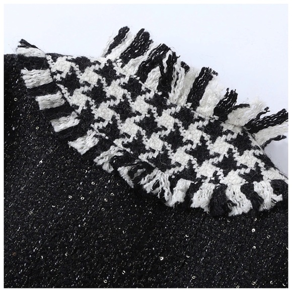 CATHALYN Houndstooth Fringe Skirt Jacket Set - Picture 4 of 8